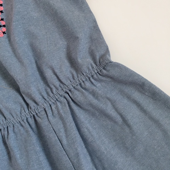 Blueberi Girls Chambray Boho Romper - Picture 5 of 7